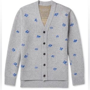 ADER ERROR Oversized Floral Jacquard Wool Cardigan in Gray Size A1/Small VGUC